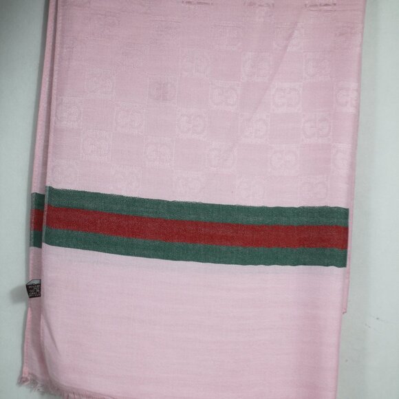 Authentic Gucci Wrap 35% Silk 65% Cashmere Stole Shawl Multicolor Used - Picture 2 of 8